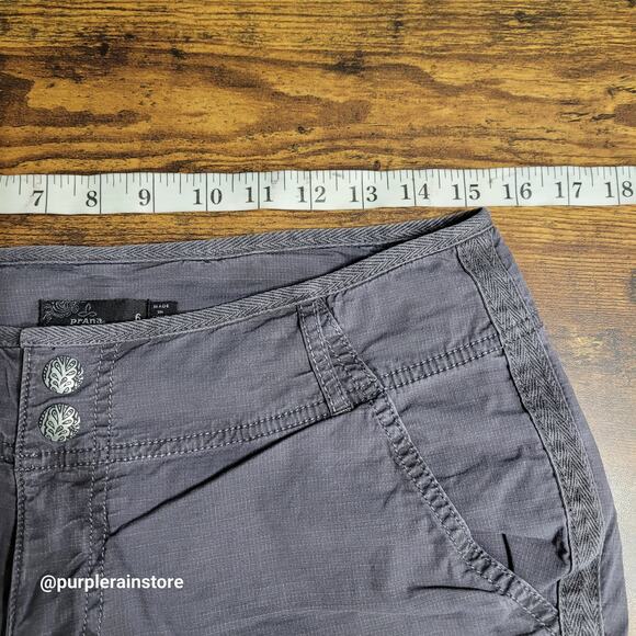 Prana Cargo Joggers 6 Low Rise Rip Stop Blue Gray Stretch Preppy Gorpcore - Picture 6 of 12